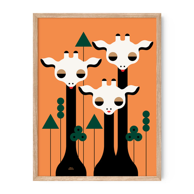 Three Giraffes - Orange