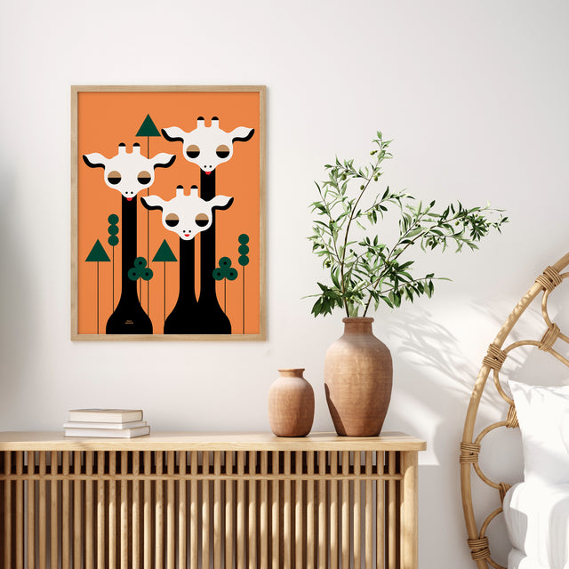 Three Giraffes - Orange