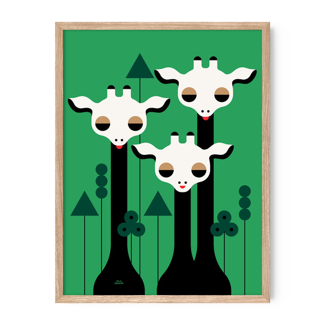 Three Giraffes - Green