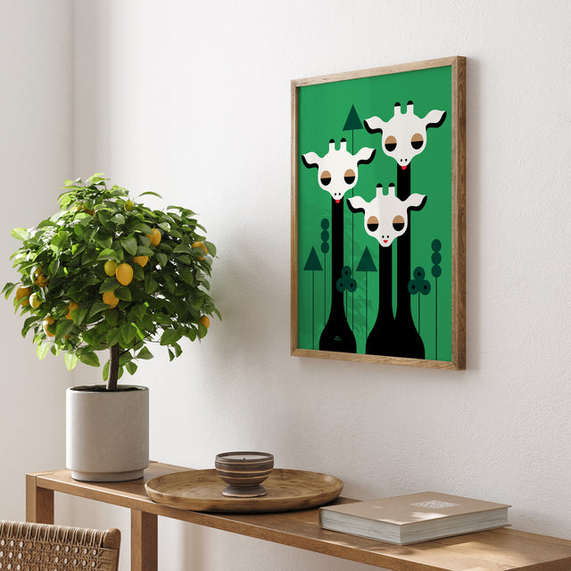 Three Giraffes - Green