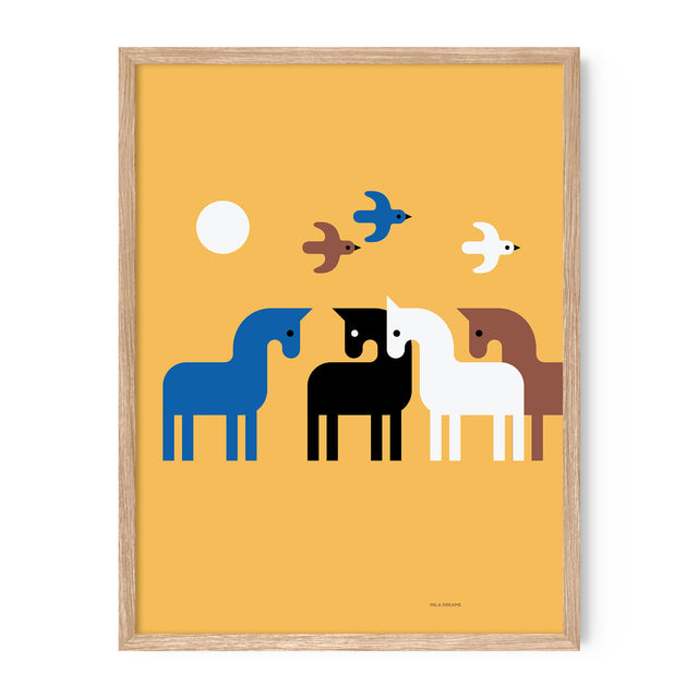 Birds and Horses - Yellow