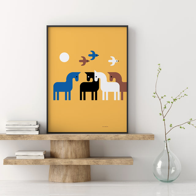 Birds and Horses - Yellow