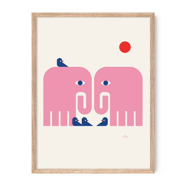 Pink Elephants and Birds