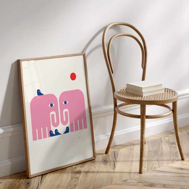 Pink Elephants and Birds