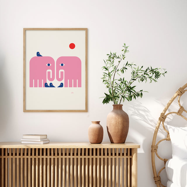 Pink Elephants and Birds