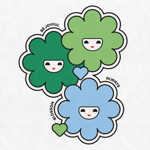Happy Flowers Green Youth T-Shirt