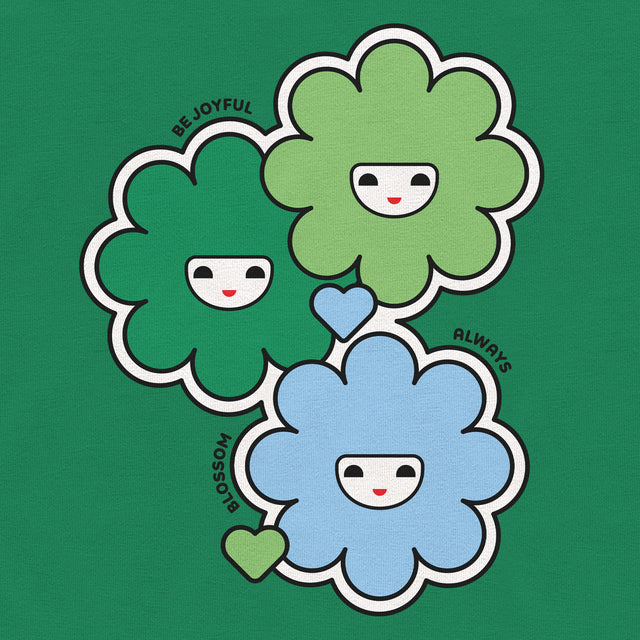 Happy Flowers Green Youth T-Shirt