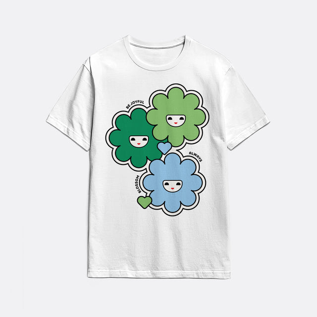 Happy Flowers Green Youth T-Shirt