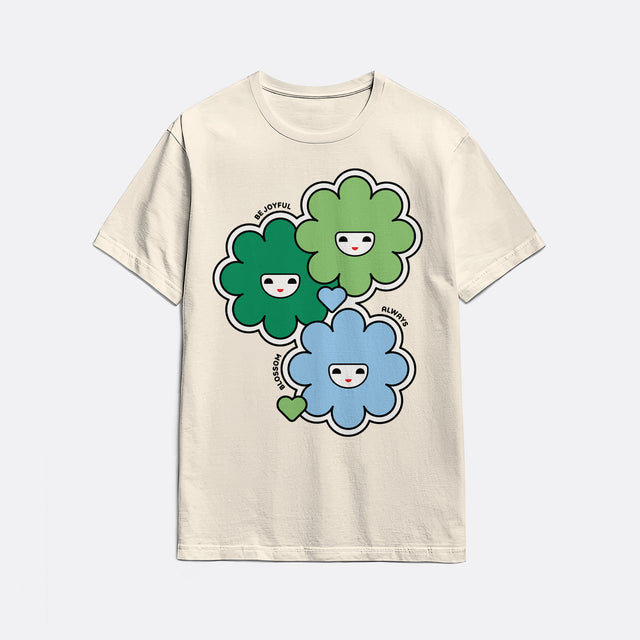Happy Flowers Green Youth T-Shirt