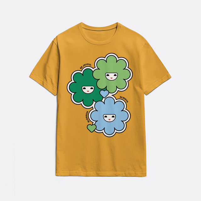 Happy Flowers Green Youth T-Shirt