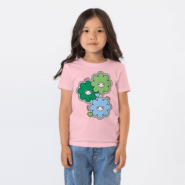 Happy Flowers Green Youth T-Shirt