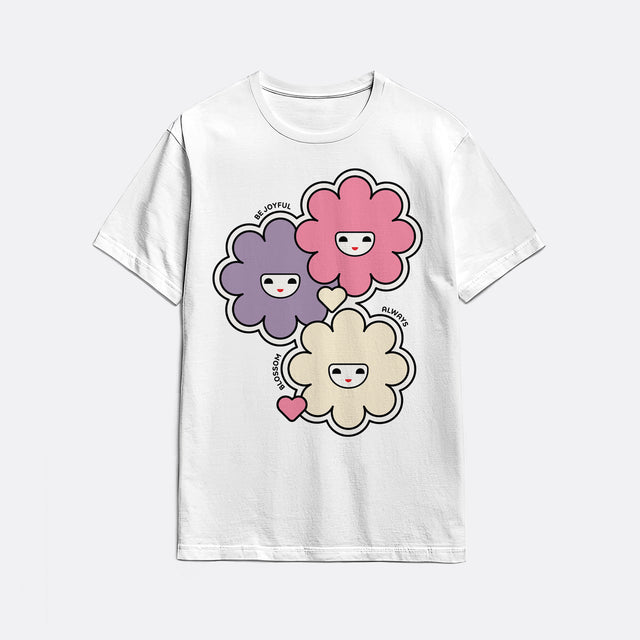 Happy Flowers Pink Youth T-Shirt