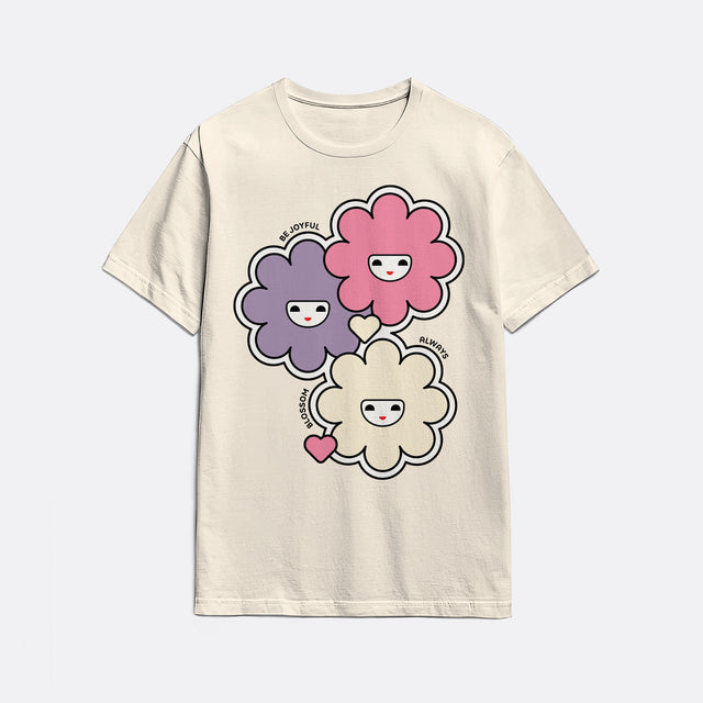 Happy Flowers Pink Youth T-Shirt