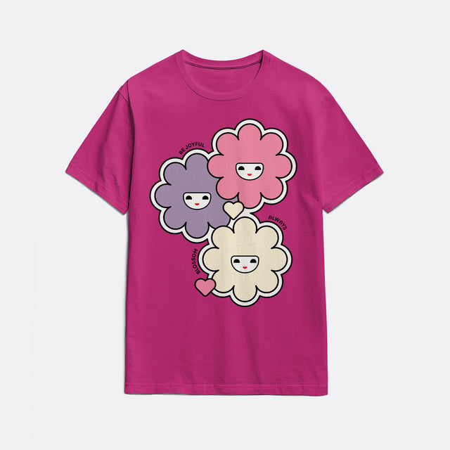 Happy Flowers Pink Youth T-Shirt