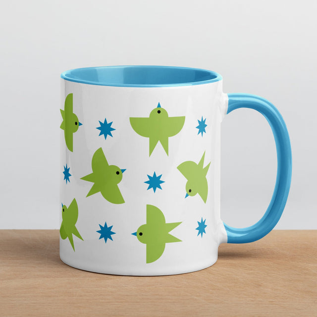 Green Birds Patterns Mug