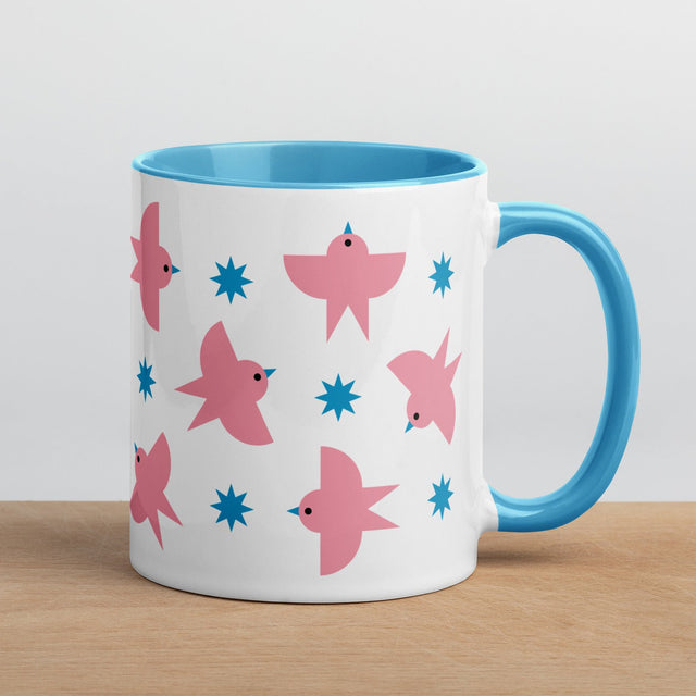 Modern Pink Bird Mug