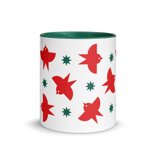 Red Birds Flying Holiday Mug
