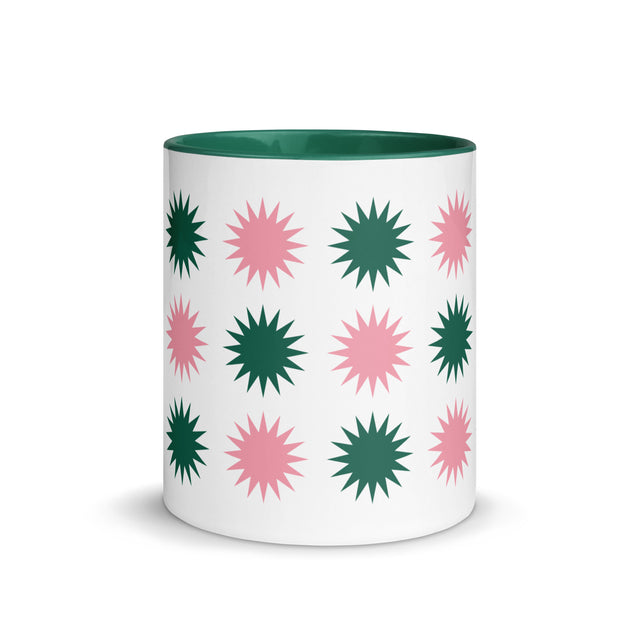 Pink & Green Stars Pattern Mug