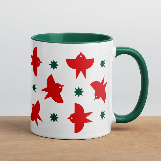Red Birds Flying Holiday Mug