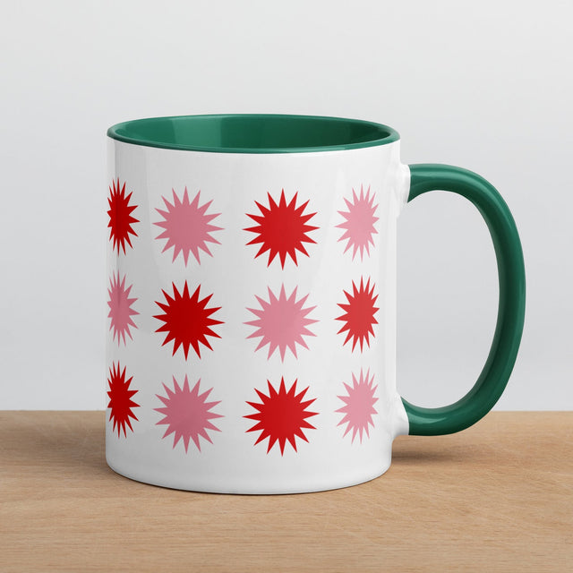 Red & Pink Stars Pattern Mug