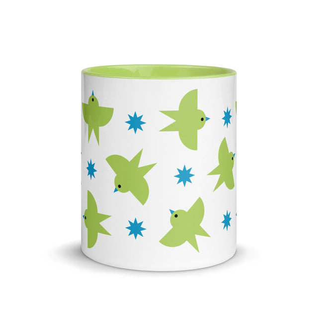 Green Birds Patterns Mug