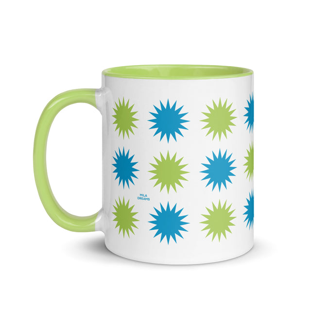 Blue & Green Stars Pattern Mug