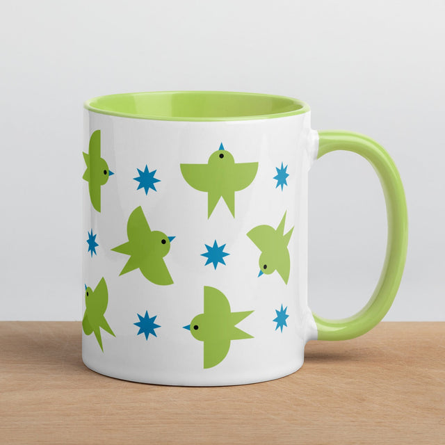 Green Birds Patterns Mug