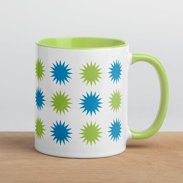 Blue & Green Stars Pattern Mug