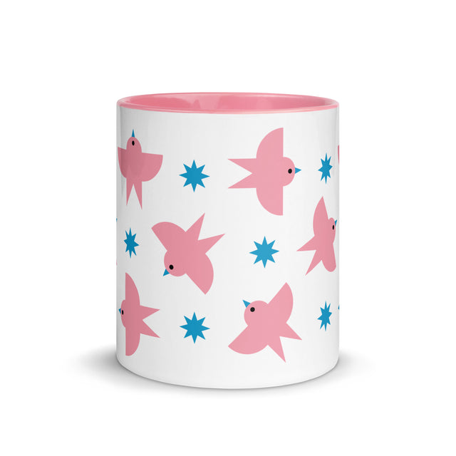 Modern Pink Bird Mug