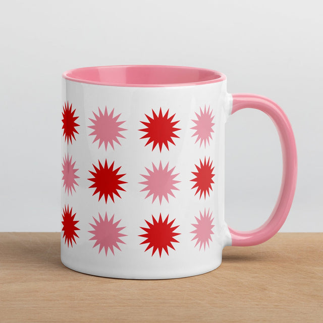 Red & Pink Stars Pattern Mug