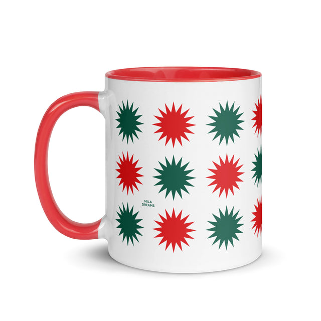 Red & Green Stars Pattern Mug