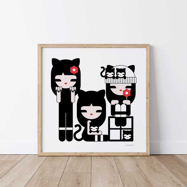Three Cats Friendship