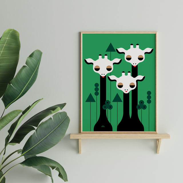 Three Giraffes - Green