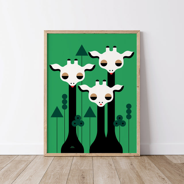 Three Giraffes - Green