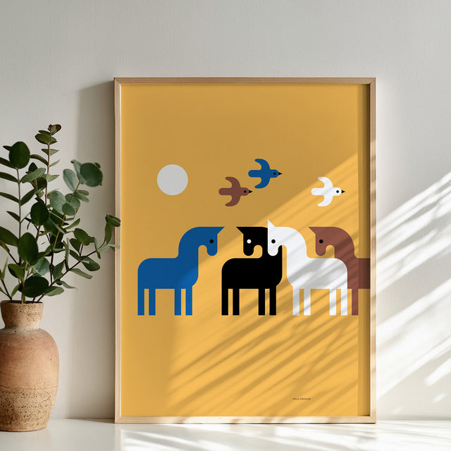 Birds and Horses - Yellow