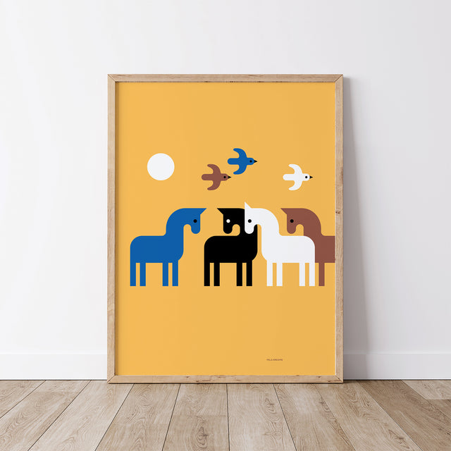 Birds and Horses - Yellow