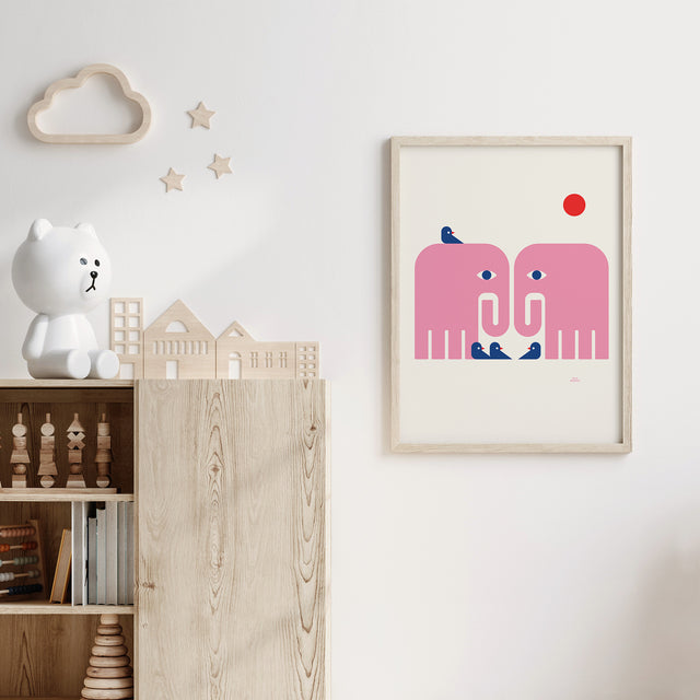 Pink Elephants and Birds