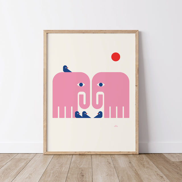 Pink Elephants and Birds