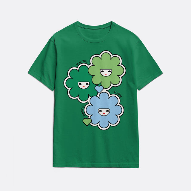 Happy Flowers Green Youth T-Shirt