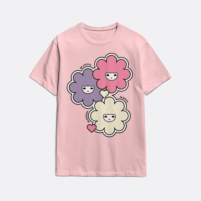Happy Flowers Pink Youth T-Shirt