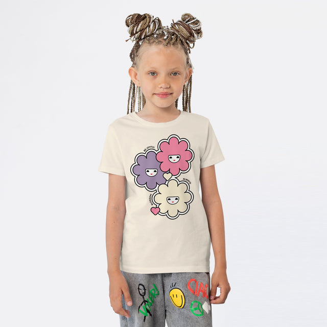 Happy Flowers Pink Youth T-Shirt