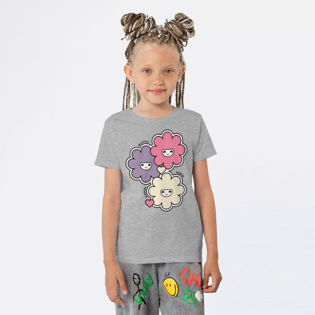 Happy Flowers Pink Youth T-Shirt