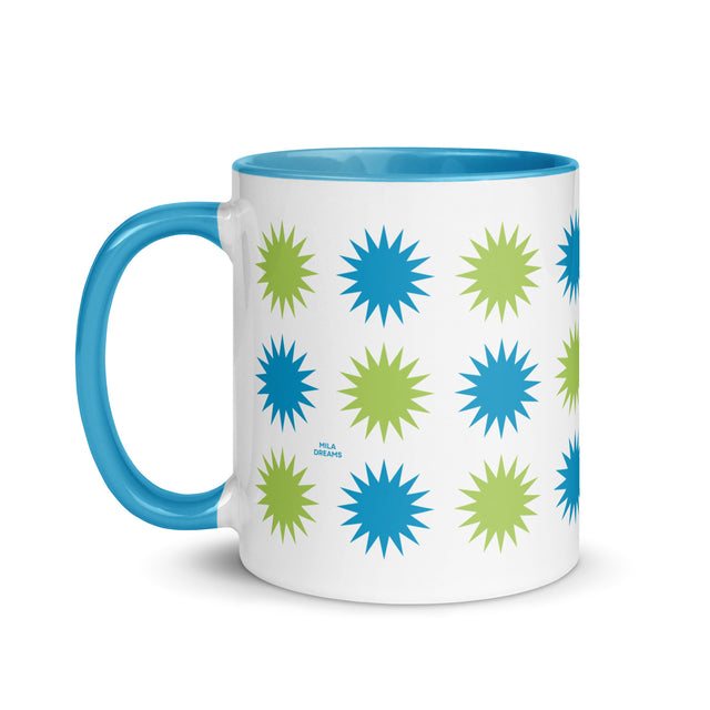Blue & Green Stars Pattern Mug