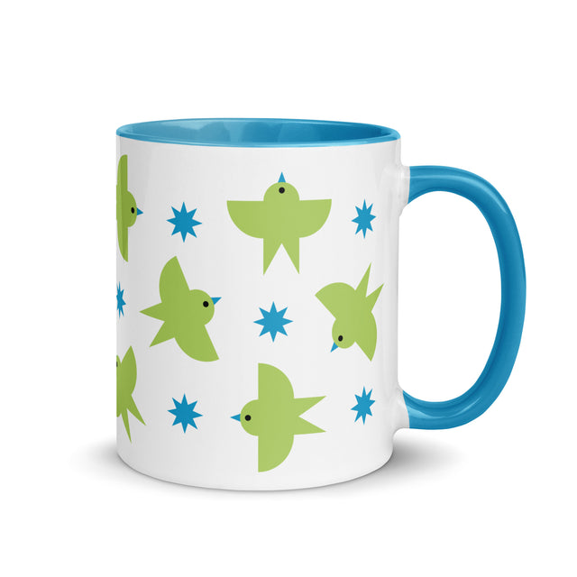 Green Birds Patterns Mug