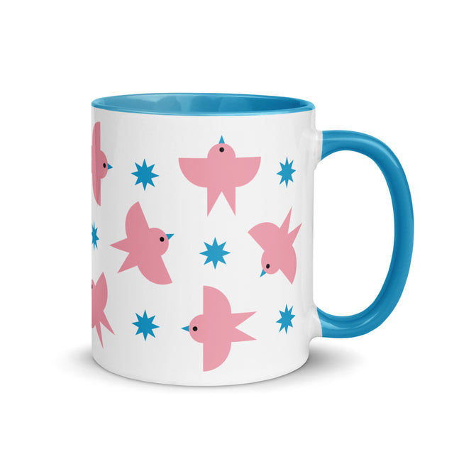 Modern Pink Bird Mug