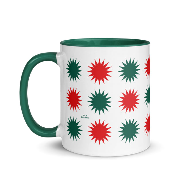 Red & Green Stars Pattern Mug