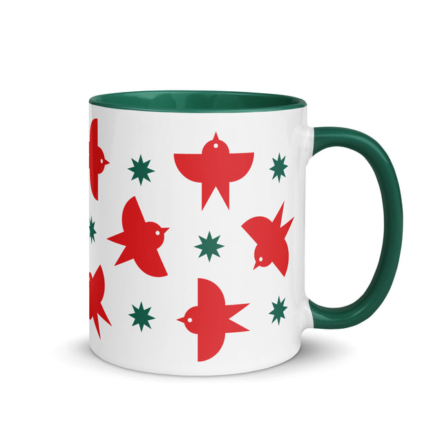 Red Birds Flying Holiday Mug