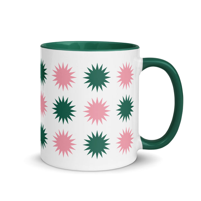Pink & Green Stars Pattern Mug