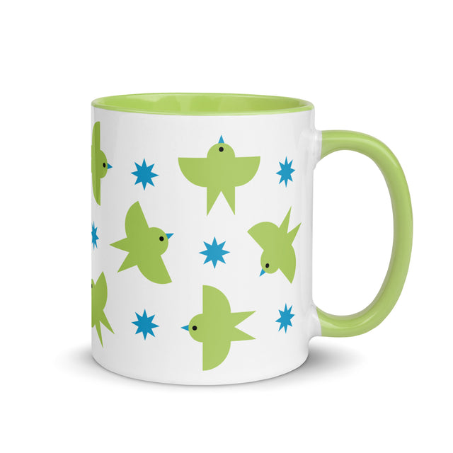 Green Birds Patterns Mug