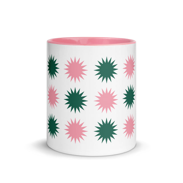 Pink & Green Stars Pattern Mug